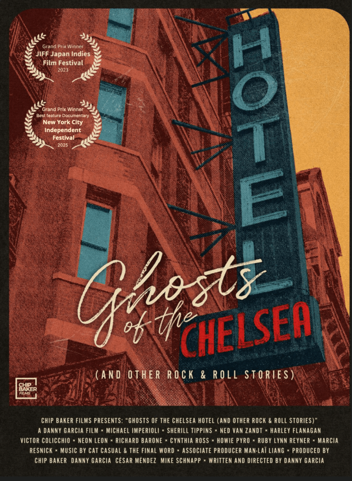 poster for the documentary, Ghosts of the Chelsea Hotel
